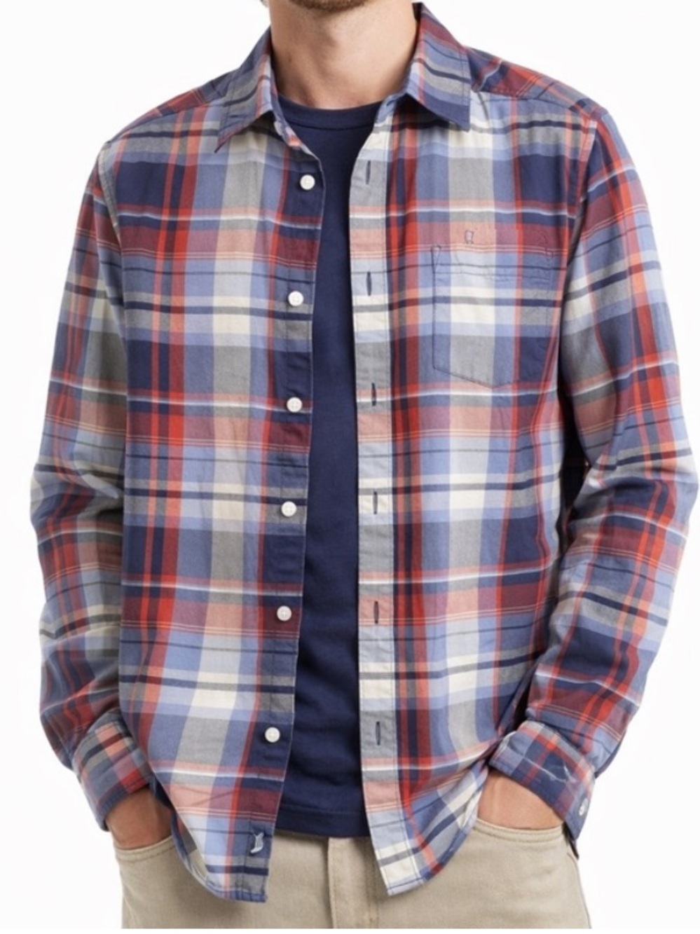 The North Face California Heritage Plaid Long Sleeve Button Down Shirt Men's L